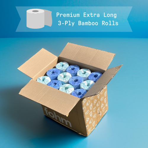 Fohm 3-Ply Bamboo Toilet Paper - Free of Bleach, Chlorine, BPA, Fragrance - No Plastic Packaging
